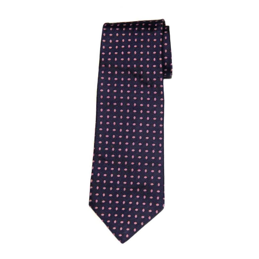 Brooks Brothers 346 Silk Tie Floral Navy Blue Pink White Men's